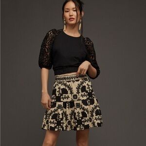 Anthropology Dolan Lace Sleeve Top
